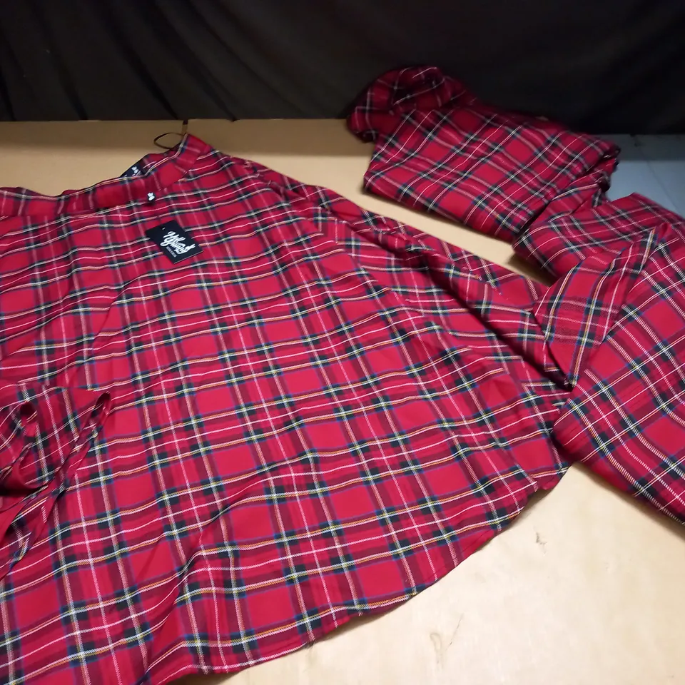 LOT OF 4 HELL BUNNY RED CHECK SKIRTS - VARIOUS SIZES