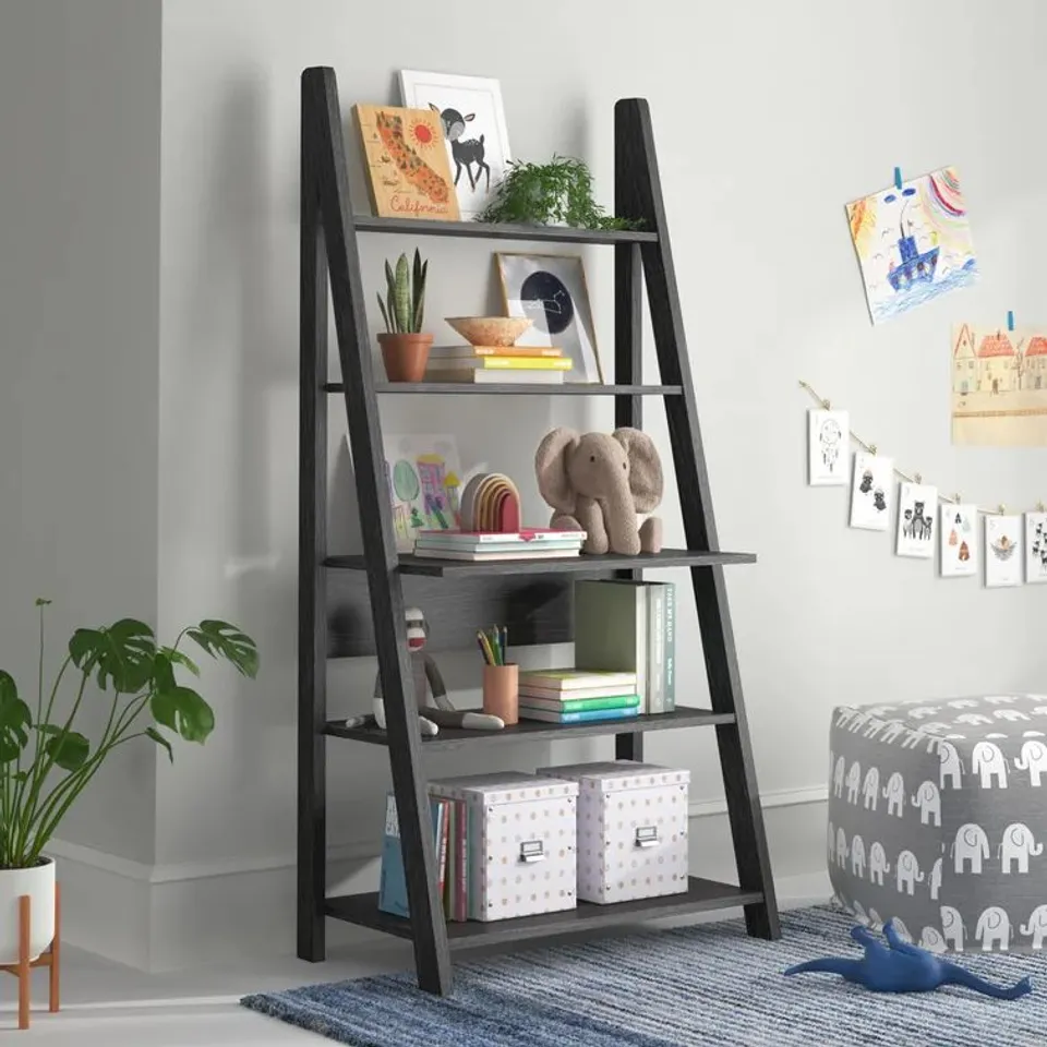 ARELIOUS 175.4CM H X 84.2CM W LADDER BOOKCASE