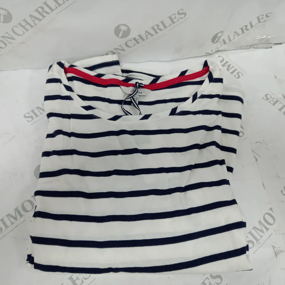 JOULES STRIPED SEQUIN STAR TOP BLACK/WHITE UK SIZE 12
