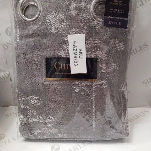 BRAND NEW CURTINA 168×229CM EYELET CURTAINS - GREY