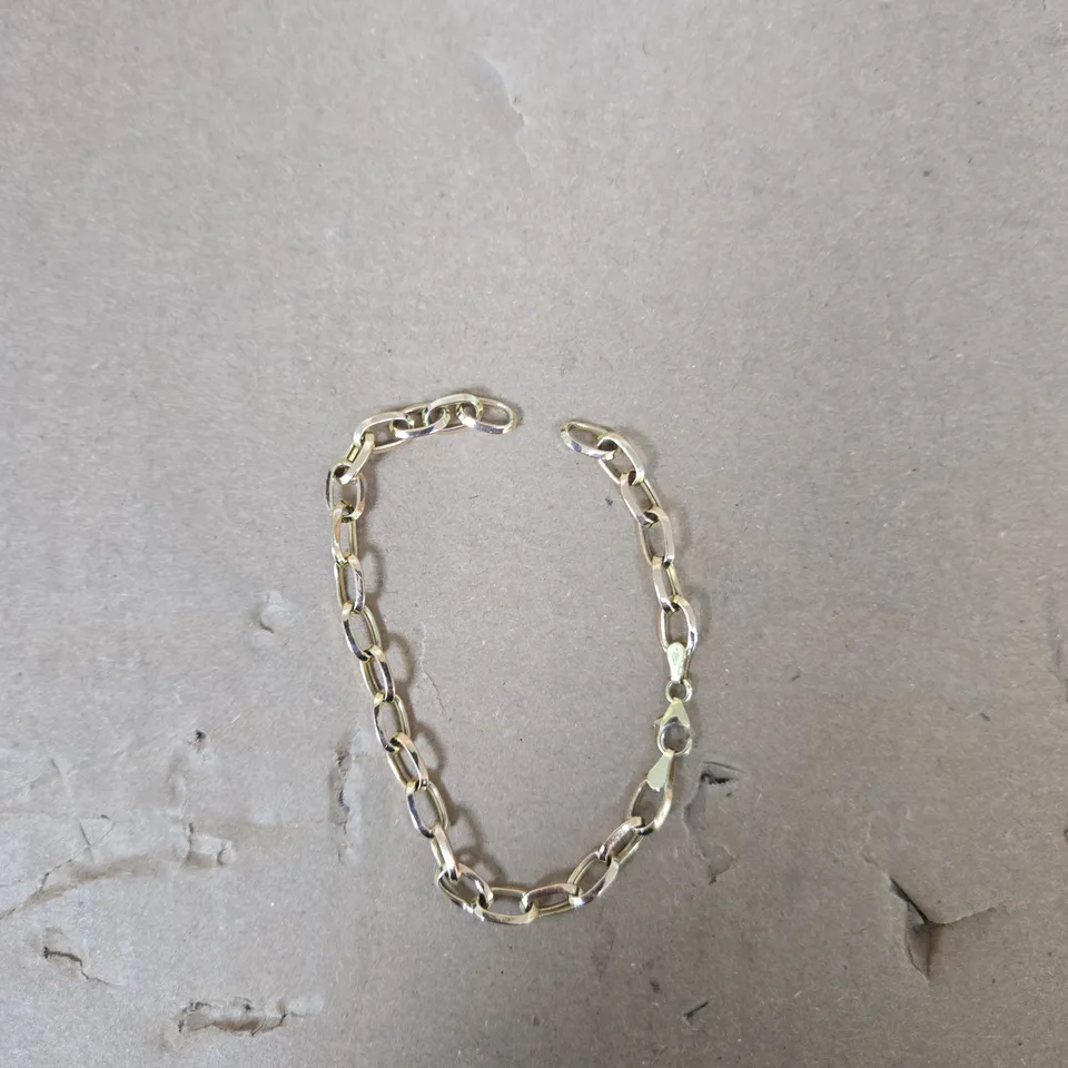 ITALIAN 9CT GOLD TRIANGLE CUT PAPERCLIP BRACELET 