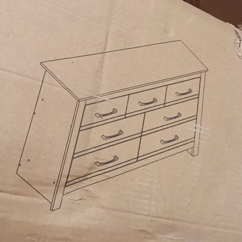 BOXED 3+4 DRAWER CHEST - WHITE (1 BOX)