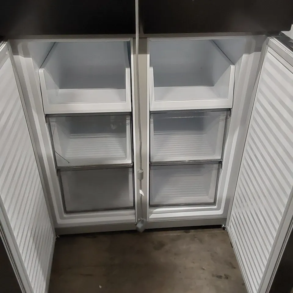 CHIQ AMECICAN FRIDGE FREEZER CROSS DOOR, 415 L, 182 CM HEIGHT, 63 CM DEPTH,SIDE BY SIDE,CARE+ MULTI-TEMP ZONE,SMART INVERTER COMPRESSOR, SLEEK STAINLESS DARK, FREE FROST