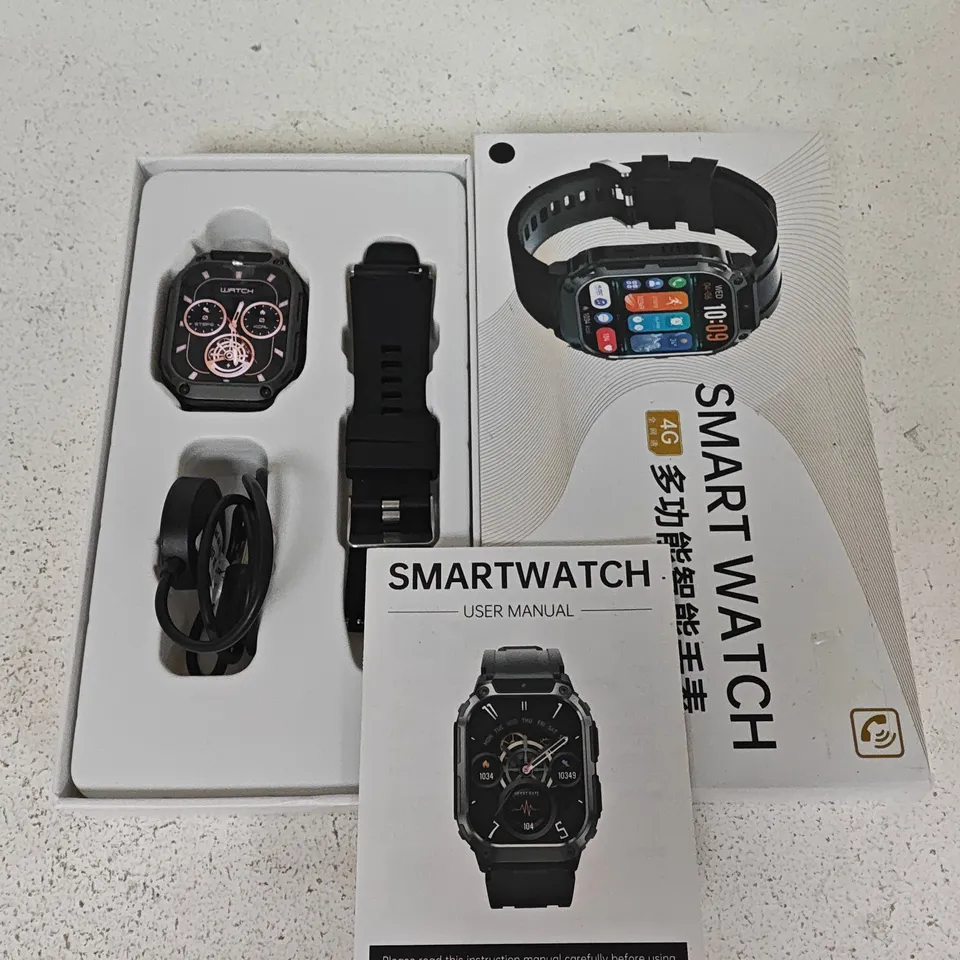 BOXED ANDROID 4G SMART WATCH WITH BLACK STRAP