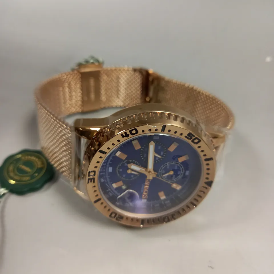 BOXED GAMAGES DOMINANCE ROSE GOLD STAINLESS STEEL WATCH 