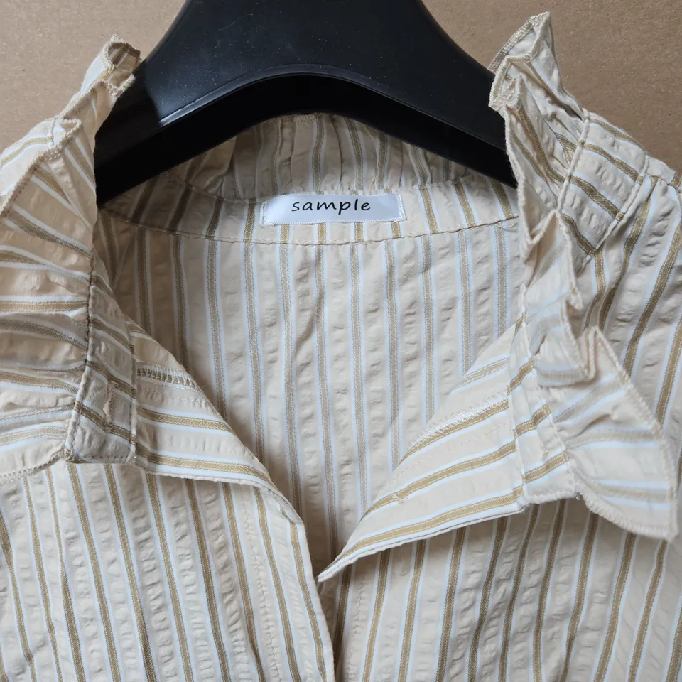 STRIPED BEIGE SHIRT – VERTICAL STRIPES BRAND SAMPLE SIZE L 
