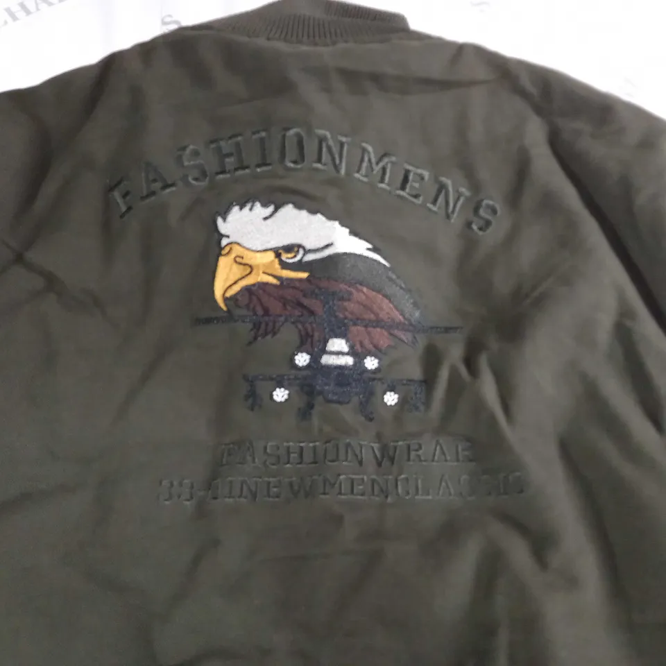 GREEN ARMY THEMED ZIP THROUGH JACKET - L