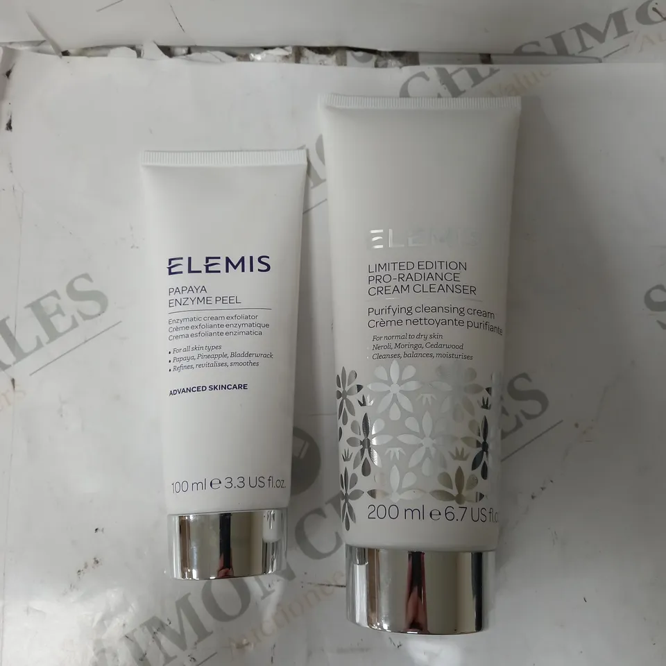 BOX OF 2 ELEMIS BEAUTY PRODUCTS TO INCLUDE LIMITED EDITION PRO RADIANCE CREAM CLEANSER, PAPAYA ENZYME PEEL.