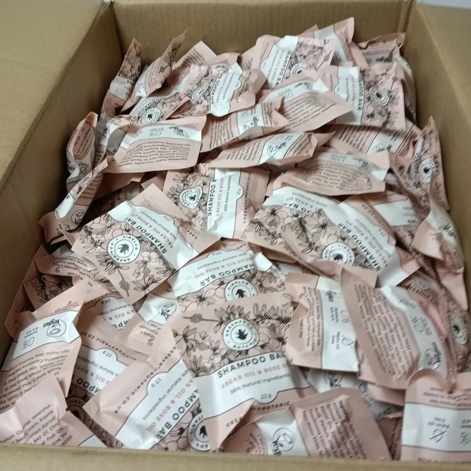 BOX OF APPROXIMATELY 400 X ROSE OIL SHAMPOO BAR