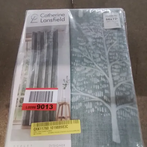 ALDER TREES LINED EYELET CURTAINS 