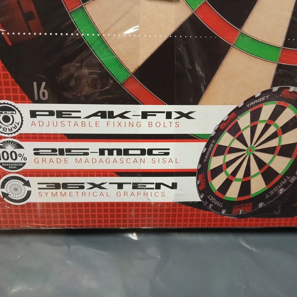 SEALED TARGET BRISTLE DARTBOARD WITH ADJUSTABLE FIXING BOLTS