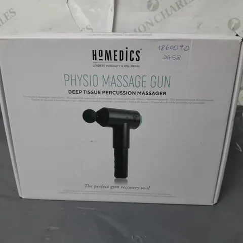 BOXED HOMEDICS PHYSIO DEEP TISSUE PERCUSSION MASSAGE GUN