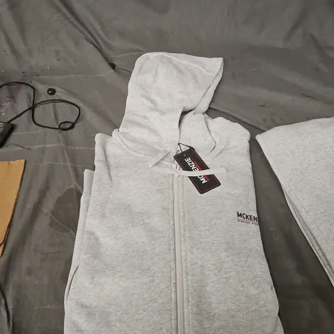 MCKENZIE ZIP HOODIE AND JOGGING BOTTOMS – GREY MARL, MADE IN PAKISTAN, UK SIZES XXL
