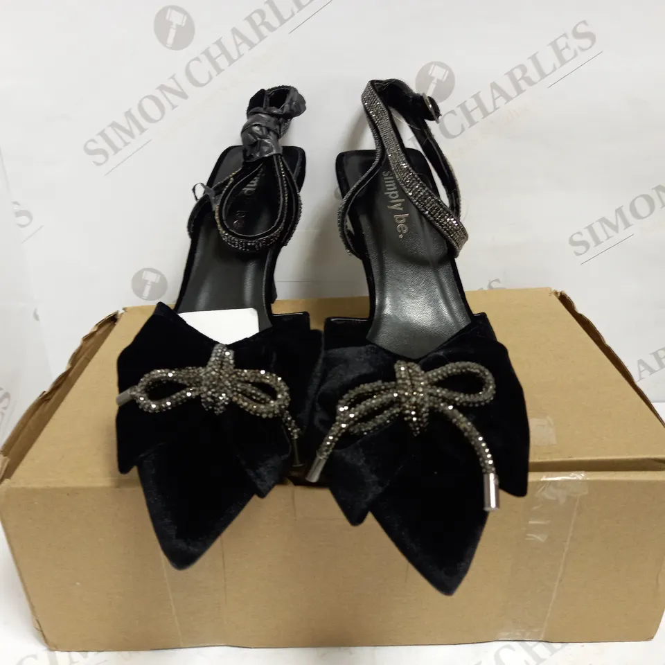 SIMPLY BE DIAMANTE BOW HEELS UK SIZE 7 WIDE