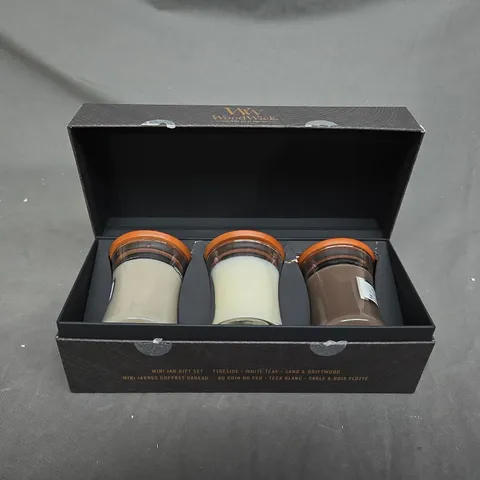 SET OF 3 WOODY MINI HOURGLASS CANDLES GIFT SET - COLLECTION ONLY