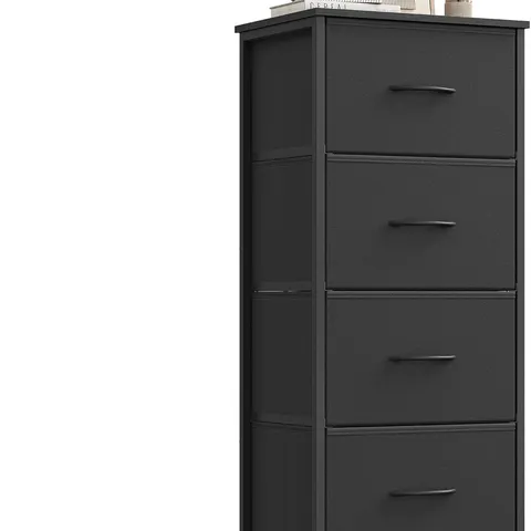 BOXED SONGMICS CHEST OF DRAWERS, 4 FABRIC DRAWERS STORAGE UNIT