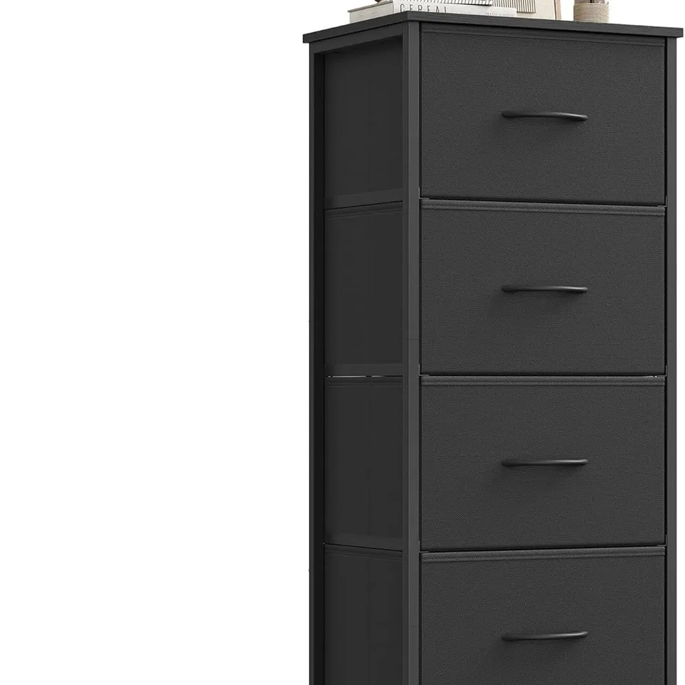 BOXED SONGMICS CHEST OF DRAWERS, 4 FABRIC DRAWERS STORAGE UNIT