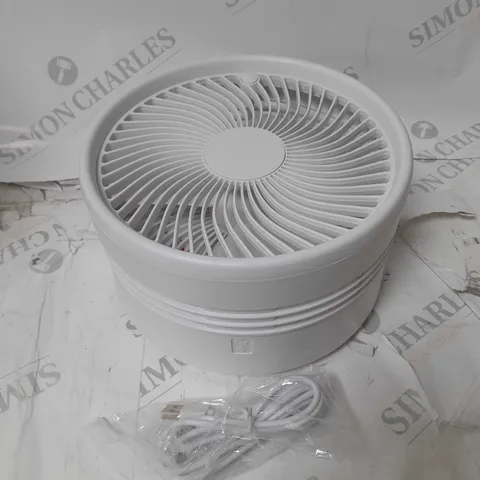 BOXED BELL & HOWELL OSCILLATING FOLDING RECHARGEABLE FAN, WHITE