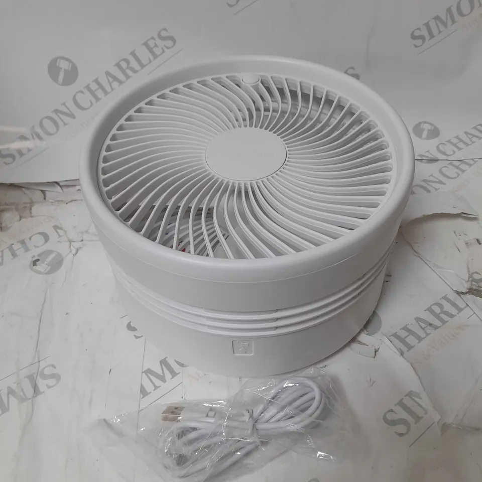 BOXED BELL & HOWELL OSCILLATING FOLDING RECHARGEABLE FAN, WHITE