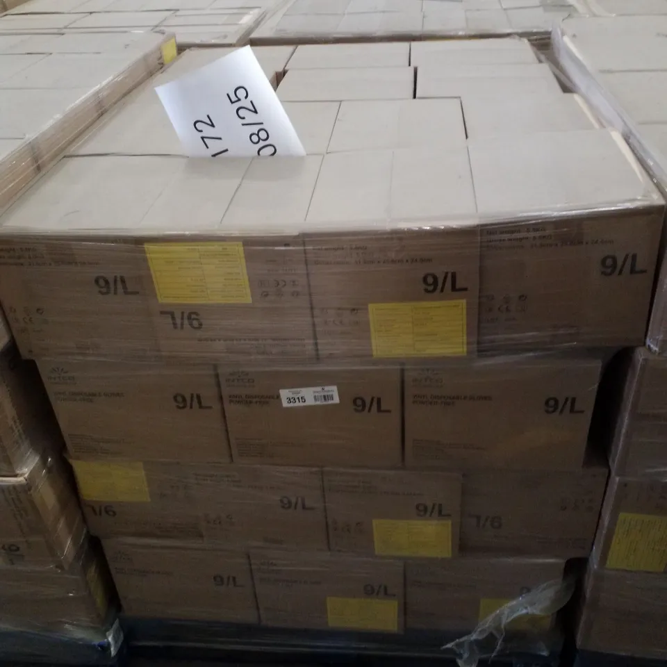PALLET CONTAINING APPROXIMATELY 560 INTCO VINYL GLOVES 100PK LARGE