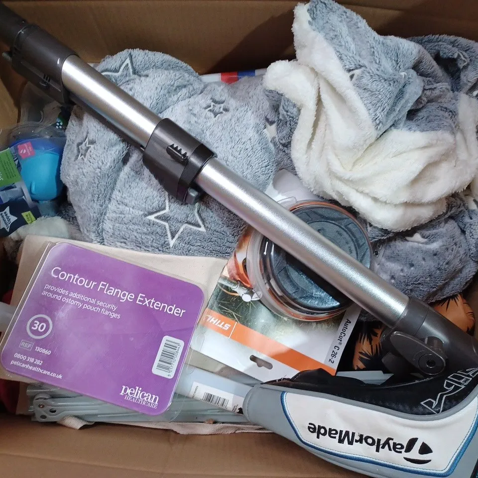 BOX OF APPROX 25 ASSORTED ITEMS TO INCLUDE - TOMMEE TIPPEE SOFT SIPPE CUP - STIHL AUTO CUT C26-2 - MAKITA D-19021 ECT