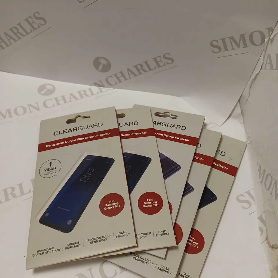 LOT OF FIVE CLEARGUARD SCREEN PROTECTOR FOR SAMSUNG GALAXY S8+
