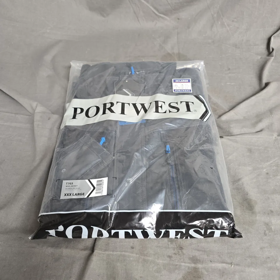 PORTWEST WX3 JACKET IN METAL GREY SIZE 3XL