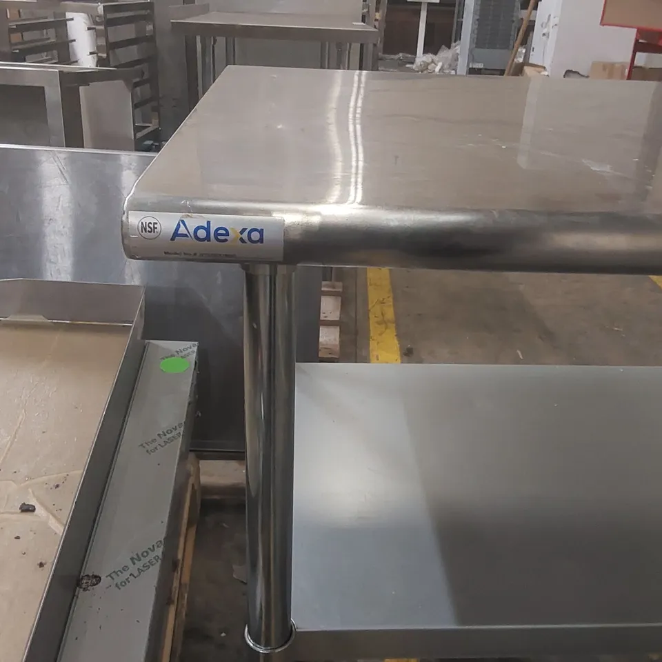 ADEXA COMMERCIAL STAINLESS STEEL CATERING TABLE ON WHEELS 