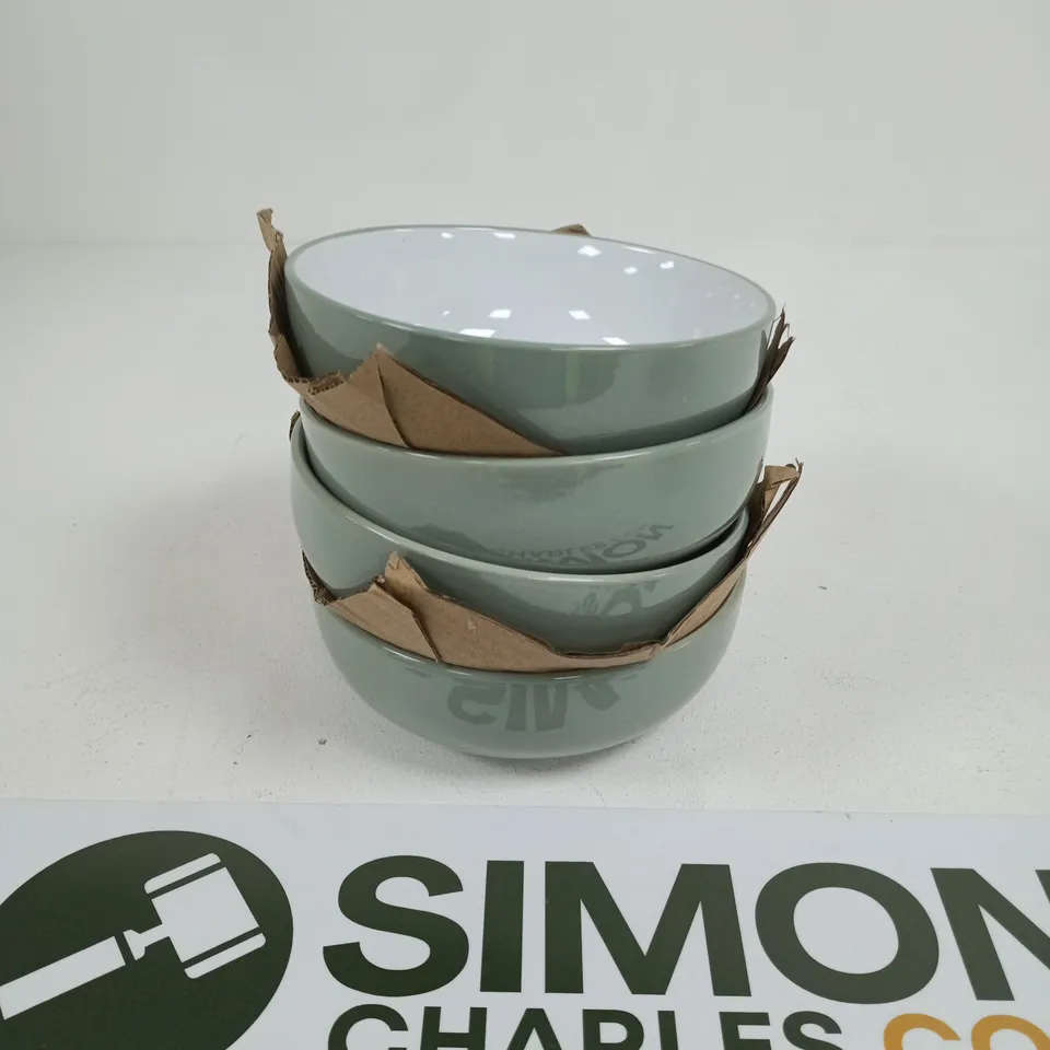 BOXED SAGE TWO TONE 12 PIECE DINNER SET