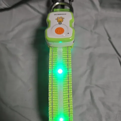 APPROXIMATELY 20 PETBRIGHT RECHARGEABLE LED DOG COLLAR – NEON GREEN REFLECTIVE STRAP
