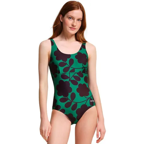REGATTA WOMENS ORLA KIELY BEACH SWIMMING COSTUME GREEN FLORAL SIZE 12