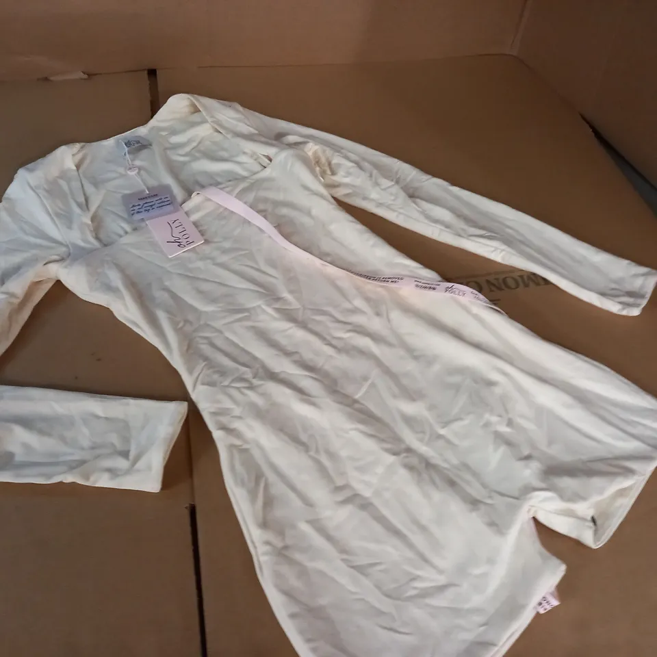 OH POLLY IVORY SQUARE NECK PLAYSUIT - UK 12