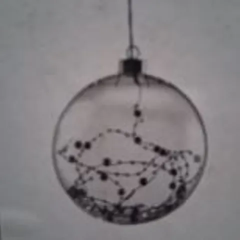 SIX BOXED DAR LIGHTING GLASS BALL W/PEARL DECORATION SIL RIBBON ADAPTOR LARGE