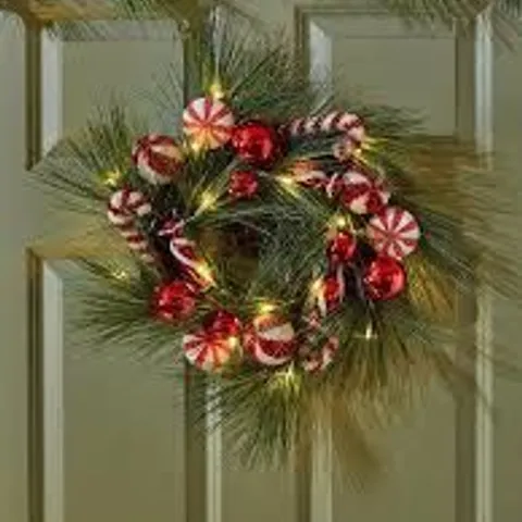 BOXED CANDY CANE CHRISTMAS WREATH