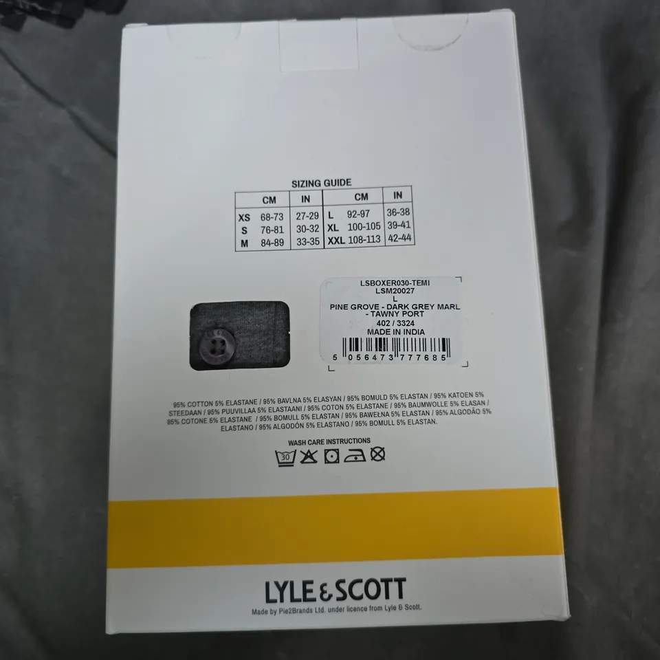 LYLE & SCOTT 3 PACK JERSEY BOXERS – MEN'S SIZE L