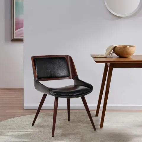 BOXED AYRTON FAUX LEATHER MID-CENTURY DINING CHAIR