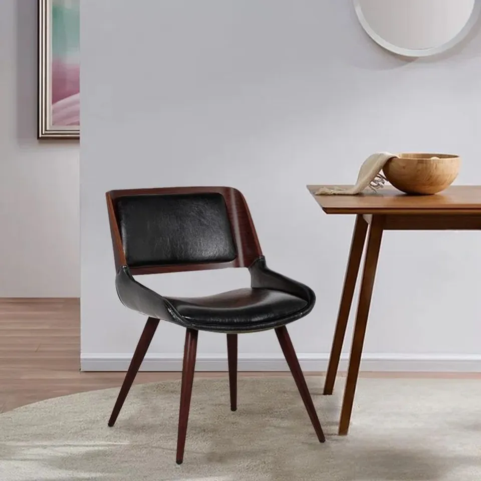 BOXED AYRTON FAUX LEATHER MID-CENTURY DINING CHAIR