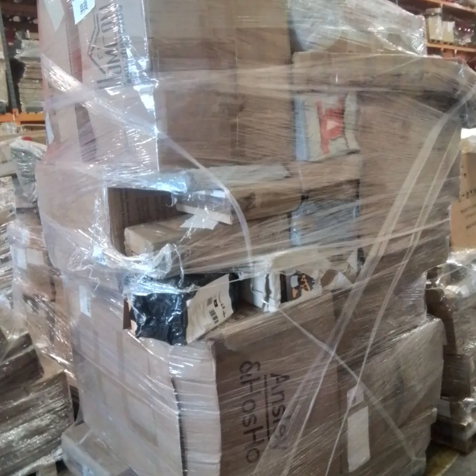 PALLET OF ASSORTED HOUSEHOLD GOODS AND PRODUCTS TO INCLUDE;SOFA,ELECTRIC SPRAY GUN,BOOTS