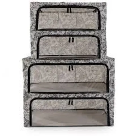 BOXED PERIEA SET OF 4 SMART FIT COLLAPSIBLE STORAGE BOXES