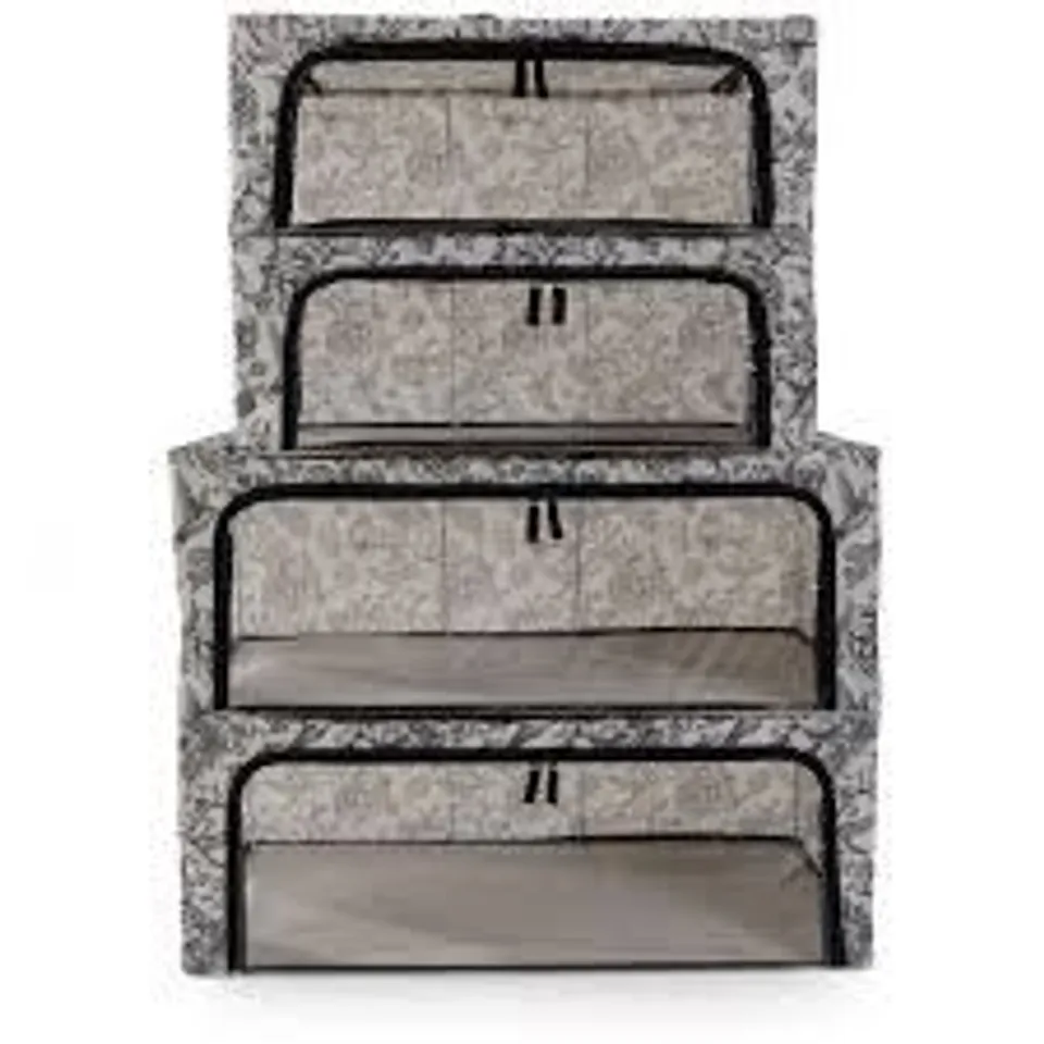 BOXED PERIEA SET OF 4 SMART FIT COLLAPSIBLE STORAGE BOXES