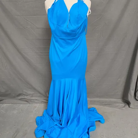 TIFFANY HALTER DRESS IN ELECTRIC BLUE - SIZE 8