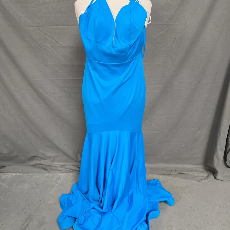 TIFFANY HALTER DRESS IN ELECTRIC BLUE - SIZE 8
