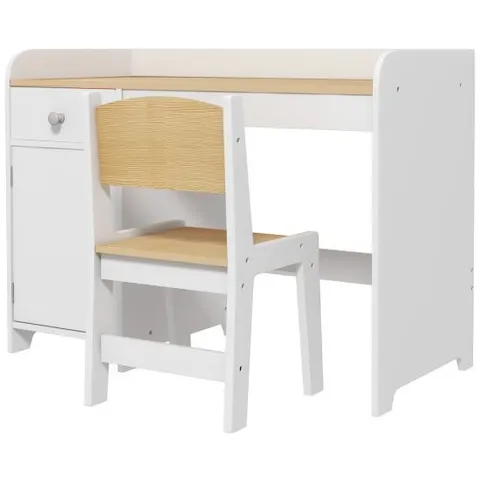 BOXED ZONEKIZ KIDS DESK AND CHAIR SET - WHITE (1 BOX)