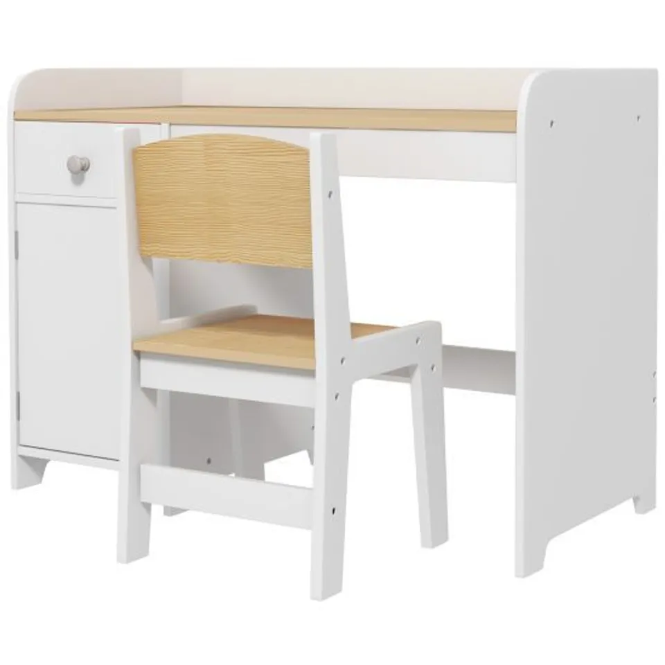 BOXED ZONEKIZ KIDS DESK AND CHAIR SET - WHITE (1 BOX)