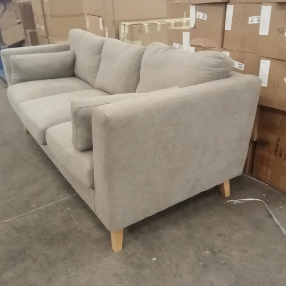 DESIGNER 3 SEATER SOFA - GREY FABRIC