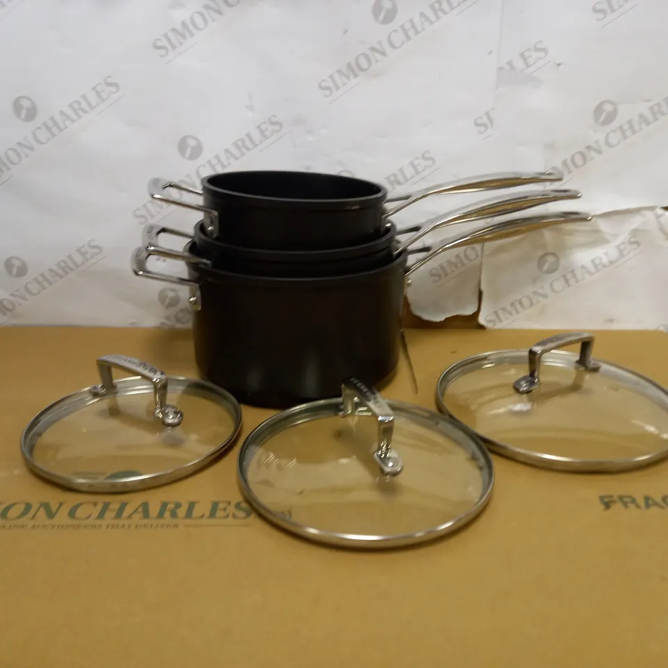 LE CREUSET TOUGHENED NON-STICK SAUCEPAN SET