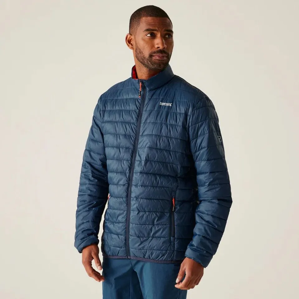 BRAND NEW REGATTA MENS HILLPACK II PACKAWAY INSULATED JACKET MOONLIGHT DENIM/TANGERINE TANGO XL