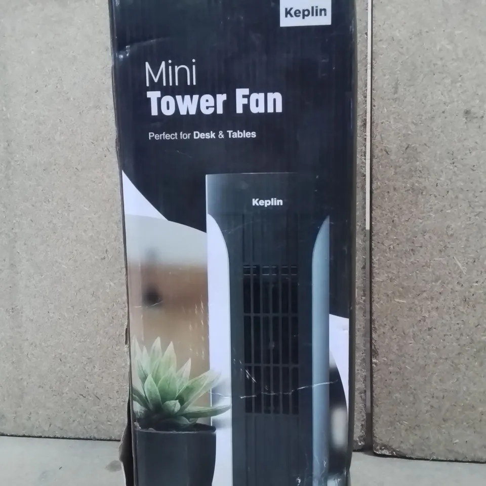 BOXED KEPLIN MINI TOWER FAN -WHITE-