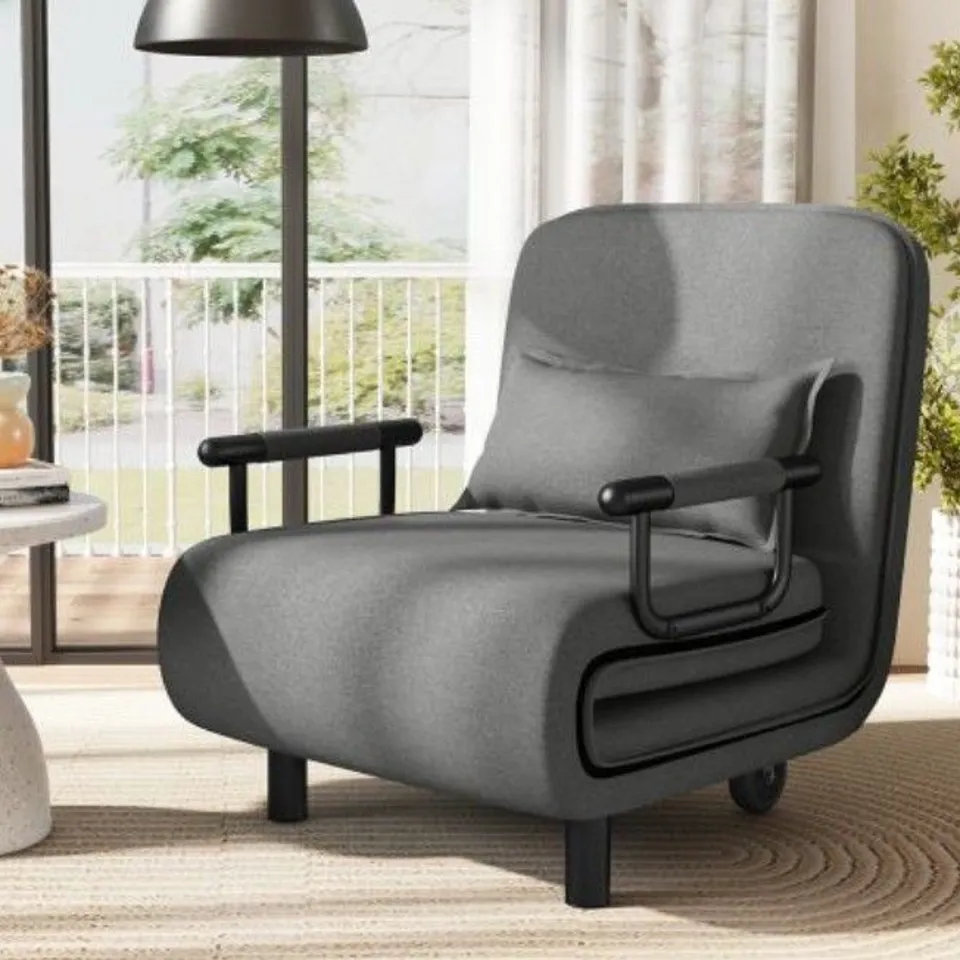 3-IN-1 CONVERTIBLE SOFA BED WITH 5-POSITION ADJUSTABLE BACKREST BLACK