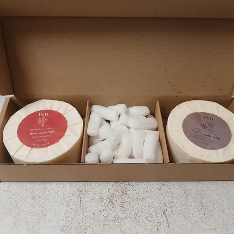 POTTS CANDLE REFILLS SET – ROSES & TONKA, BOXED